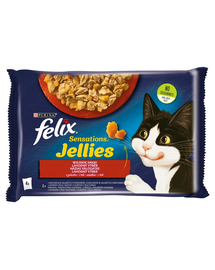 FELIX Sensations Jellies Hrana umeda in jeleu pentru pisici adulte 48x85g