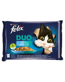 FELIX Duo Hrana umeda cu mix de peste in jeleu pentru pisici adulte sterilizate 48x85 g