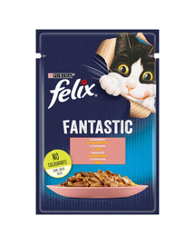 FELIX FANTASTIC Hrana umeda cu somon in jeleu pentru pisici adulte 26x85g