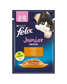 FELIX FANTASTIC Hrana umeda cu pui in jeleu pentru pisici junior 85g