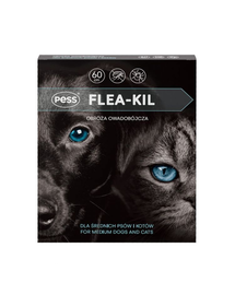 PESS Flea-Kil Zgarda antipurici si capuse, caini si pisici medii 60 cm + PESS Bio Pulbere protectie impotriva parazitilor 100 g