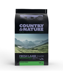 Country&Nature Lamb&Turkey Hrana uscata caini adulti talie mica/mijlocie, miel si curcan 14 kg