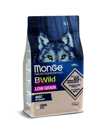 MONGE BWild Adult hrană uscată pentru câini, cu gâscă 2,5 kg