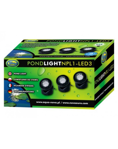 AQUA NOVA Lampa LED impermeabila 3x1,6W 12V, lentile colorate