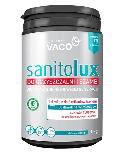 VACO ECO Sanitolux - Bioactivator pentru stații de epurare și fose septice 1 kg