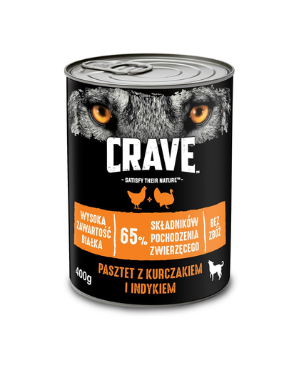 CRAVE Hrana umeda fara cereale pentru caini adulti pate de pui si curcan cutie de 24x400g CRAVE imagine 2022
