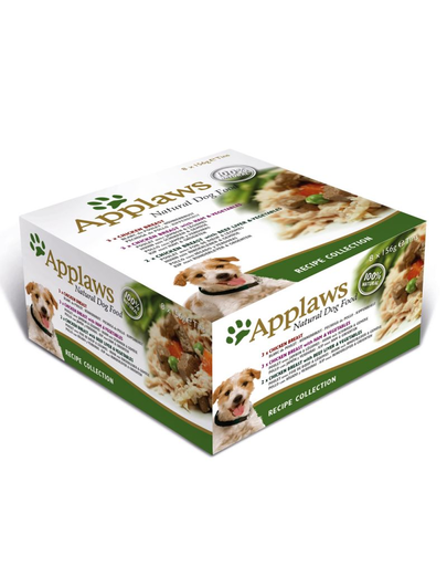 APPLAWS Hrană umedă pentru câini, mix arome 8 x 156 gr