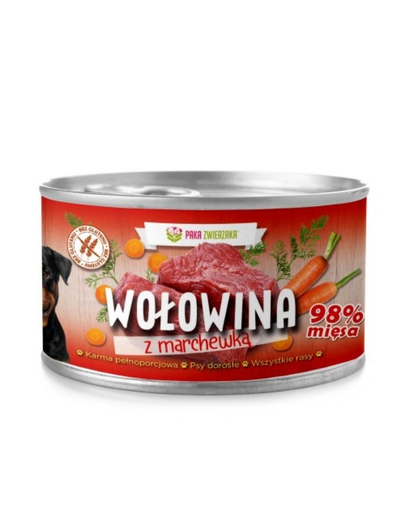 PAKA ZWIERZAKA Hrana umeda pentru caini, cu vita si morcovi 410 g