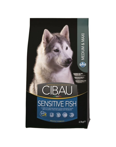 CIBAU Sensitive Fish Medium & Maxi Hrana uscata pentru cainii adulti de talie medie cu intolerante alimentare 2.5 kg