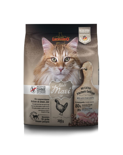 LEONARDO Adult Maxi GF hrana uscata pisici adulte rase mari, cu pui 0,3 kg