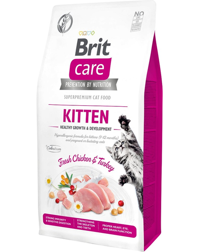 BRIT Care Cat Grain-Free Kitten Growth&Development Hrana Uscata Pentru Pui De Pisica Sau Femele Gestante, 2 Kg