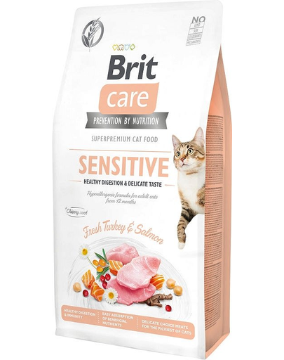 BRIT Care Cat Grain-Free Sensitive hrana uscata pisici adulte cu tract digestiv sensibil, cu curcan 400 g 400