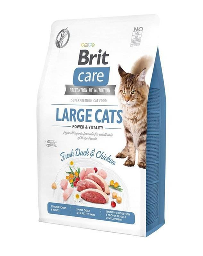 BRIT Care Cat Grain-Free Large Cats hrana uscata pisici de talie mare, cu rata si pui 7 kg Brit imagine 2022