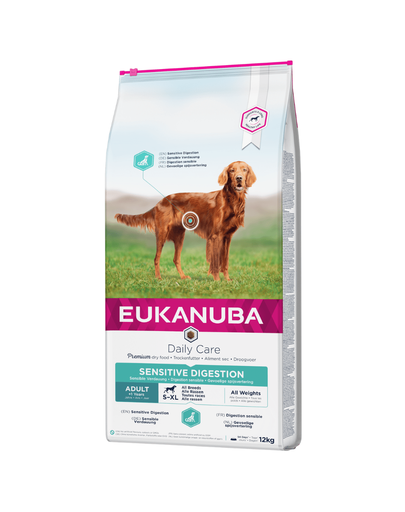 EUKANUBA Daily Care Adult Sensitive Digestion hrana uscata caini adulti cu sistem digestiv sensibil 12 kg