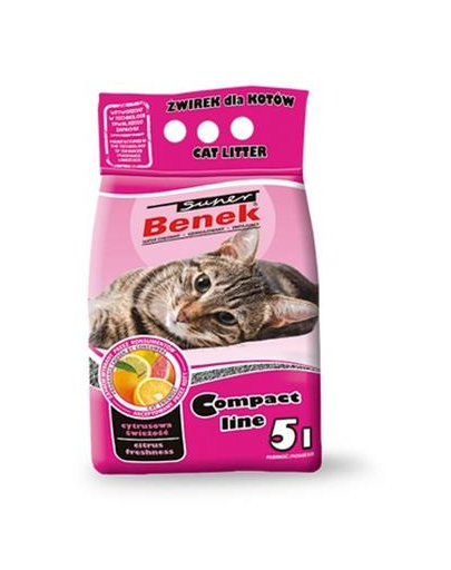 Benek super compact citrus freshness nisip pentru litiera 25 l