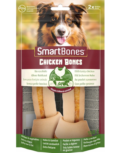 SmartBones Recompense pentru caini, cu pui si legume, medii, 2 buc. buc. imagine 2022