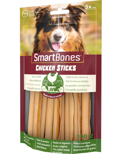 SmartBones Recompense pentru caini, cu pui, sticksuri, 5 buc.
