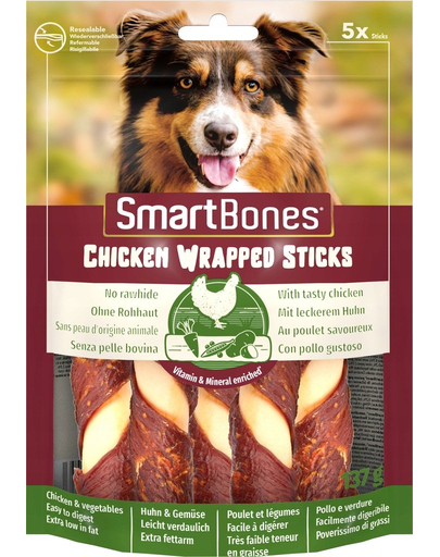 SmartBones Chicken Wrap Sticks Medium recompense pentru câini de talie medie 5 buc. buc.