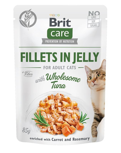 Brit care cat fillets in jelly hrana umeda pentru pisici, cu ton, 85 g