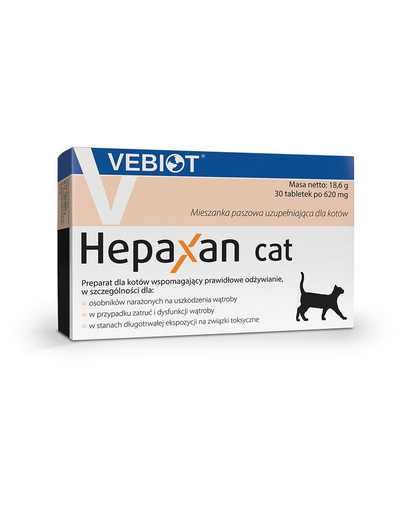 VEBIOT Hepaxan cat 30 tab. supliment suport hepatic pentru pisici Fera