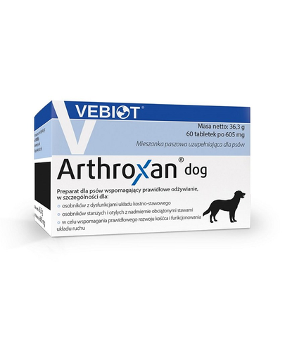 VEBIOT Arthroxan dog Supliment pentru caini cu probleme osteoarticulare 60 tab. Arthroxan imagine 2022