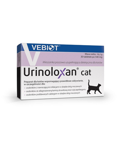 VEBIOT Urinoloxan Cat 30 tab. supliment pentru pisici cu afectiuni ale tractului urinar afectiuni