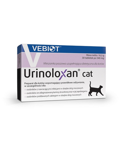 VEBIOT Urinoloxan Cat 30 Tab. Supliment Pentru Pisici Cu Afectiuni Ale Tractului Urinar