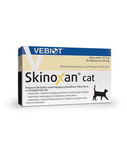 VEBIOT Skinoxan cat Supliment alimentar pentru pisici, blana si piele 30 tab. alimentar