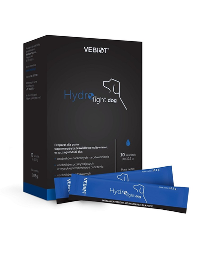 VEBIOT Hydro-Light Dog Supliment alimentar pentru caini, 10 plicuri