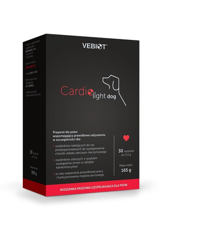 VEBIOT Cardio-Light Dog Supliment pentru sustinerea inimii cainilor, 30 plicuri Caini