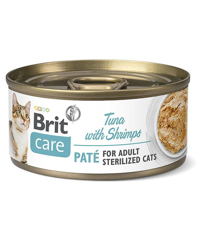 BRIT Care Adult sterilized set hrana umeda pisici sterilizate, cu ton si creveti 24 x 70 g Brit imagine 2022