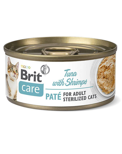 BRIT Care Adult sterilized set hrana umeda pisici sterilizate, cu ton si creveti 24 x 70 g