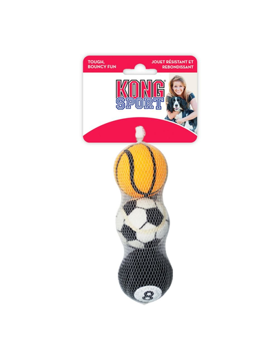 KONG Sport Balls M 3 buc minge pentru caini cauciuc