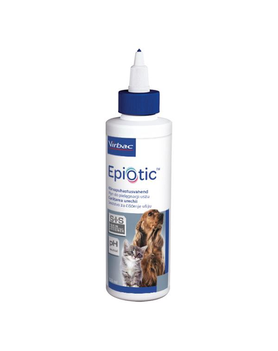  VIRBAC Epi-Otic Solutie de curatare a urechilor pentru caini si pisici 125 ml 