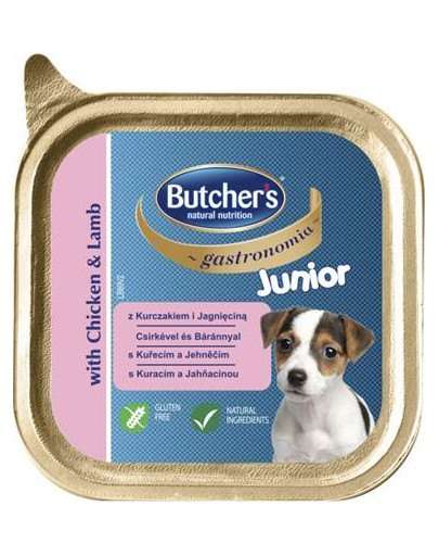 BUTCHER\'S Functional Dog Junior pate caini adulti, cu pui și miel 150 g 3 + 1 GRATIS