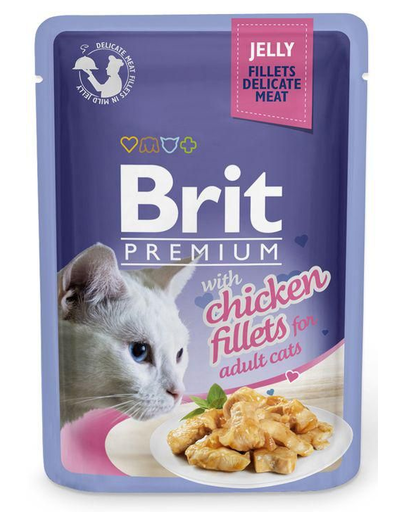 BRIT Premium Fillets in Jelly Set hrana umeda pentru pisici, cu pui in aspic 24 x 85g BRIT