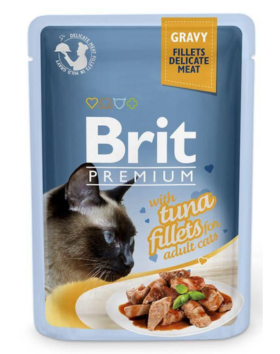 BRIT Premium Fillets in Gravy hrana umeda pisici adulte, file de ton in sos 24 x 85g Fera