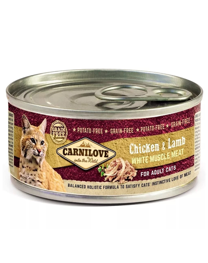 CARNILOVE Cat Chicken&Lamb 12 x 100 g hrana umeda pentru pisici, pui cu miel 100 imagine 2022