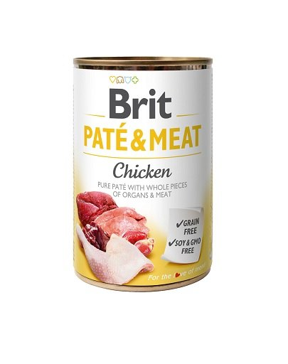 BRIT Pate&Meat Chicken 6 x 400 g hrana umeda sub forma de pate pentru caini, cu pui