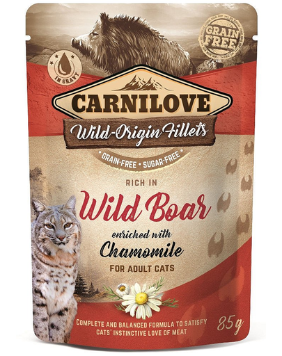 Carnilove wild boar chamomile 24 x 85g hrana umeda pentru pisici, mistret si musetel