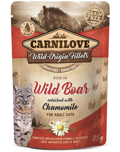 CARNILOVE Wild Boar&Chamomile 24 X 85g Hrana Umeda Pentru Pisici, Mistret Si Musetel