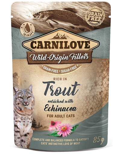 Carnilove trout echinacea 24 x 85 g hrana umeda pentru pisici, pastrav si echinacea