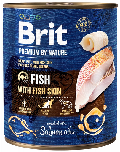 BRIT Premium By Nature Set Hrana Umeda Pentru Caini Adulti, Cu Peste Si Piele De Peste 6 X 800 G