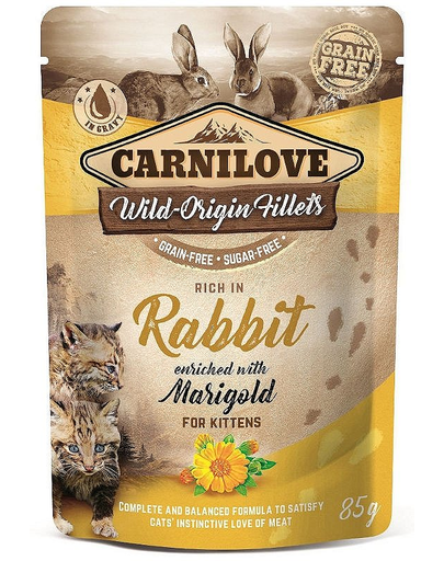 CARNILOVE Rabbit&Marigold 24 x 85g hrana pentru pisici, iepure si galbenele 85g