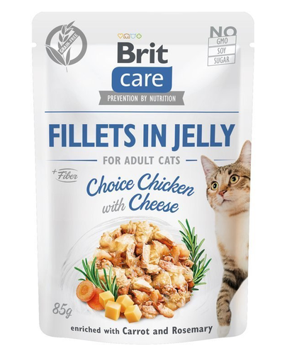 BRIT Care Fillets in Jelly Choice Set hrana umeda pentru pisici, cu curcan si branza in aspic 24 x 85 g BRIT