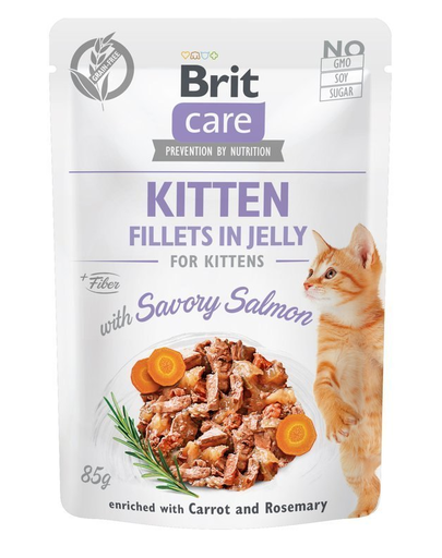 BRIT Care Kitten Fillets in Jelly Set hrana umeda pentru pisoi, cu somon in aspic 24 x 85 g BRIT