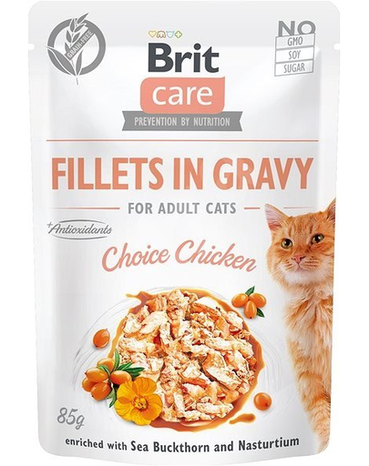 BRIT Care Fillets in gravy Hrana umeda pentru pisici adulte, pui in sos 24 x 85 g adulte imagine 2022