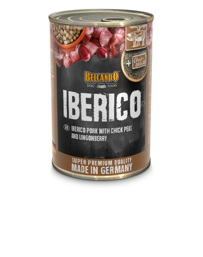 BELCANDO Super Premium Iberico Hrana umeda pentru caini adulti, cu porc, naut si afine 6 x 400 g