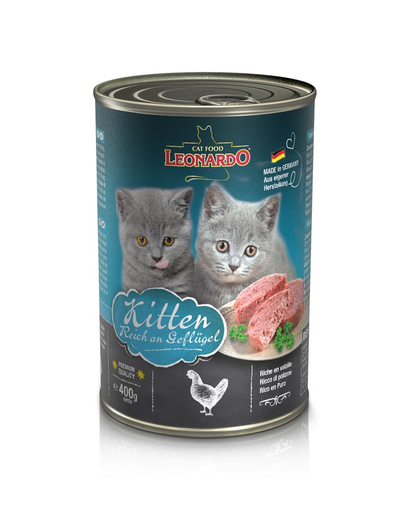 LEONARDO Kitten Quality Selection hrana umeda pentru pisoi, cu pasare de curte 6 x 400 g