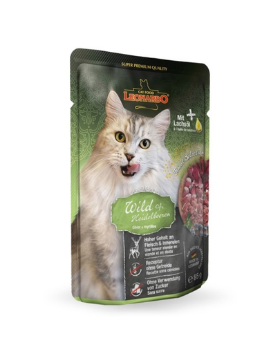 LEONARDO Finest Selection hrana umeda pisici, caprioara si afine 16 x 85 g